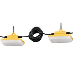 VEVOR 100FT Construction String Lights, 150W 15000LM, 10PCs String Work Light, 5000-5500K, IP65 Waterproof, with Hanging Hooks, for Construction Site, Temporary Lighting Indoor & Outdoor, ETL Listed