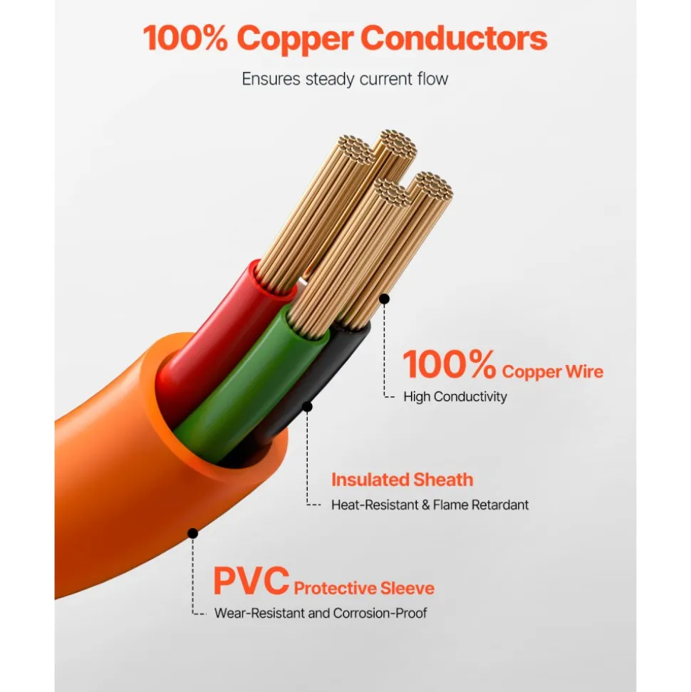 VEVOR 25 ft Dryer Extension Cord, 4-Prong NEMA 14-30P to 14-30R Dryer Cord, 125V/250V, STW 10AWG/4C, 30A, Pure Copper Wire Cable with Black Non-woven Bag and PVC Cable Tie, for Outdoor & Indoor Use