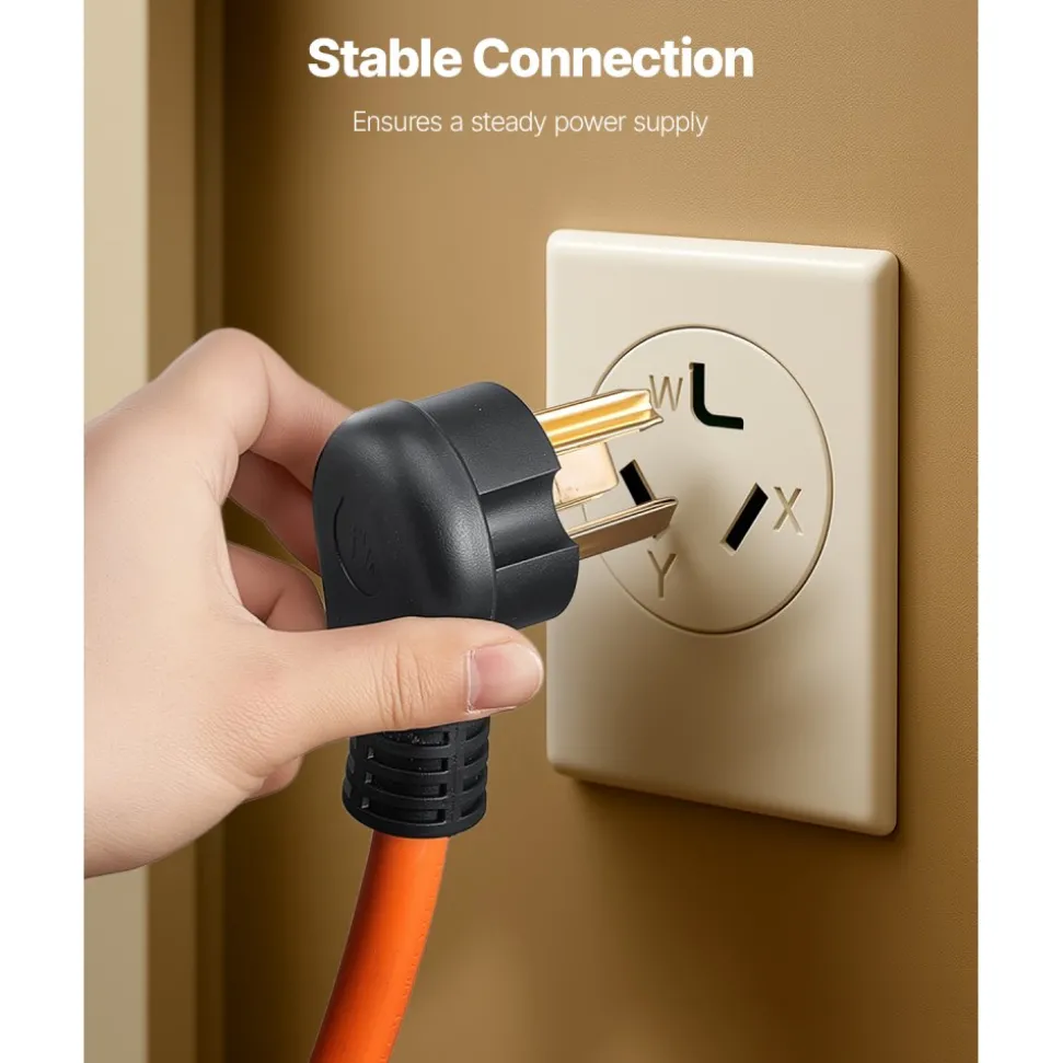 VEVOR 25 ft Dryer Extension Cord, 3-Prong NEMA 10-30P to 10-30R Dryer Cord, 125V/250V STW 10AWG/3C, 30A, Pure Copper Wire Cable with Black Non-woven Bag and PVC Cable Tie, Ideal for Indoor & Outdoor