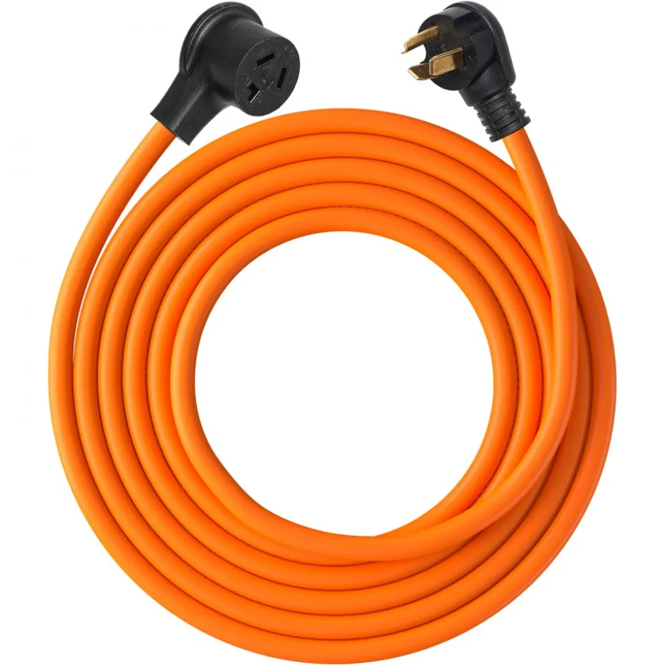 VEVOR 50 ft Dryer Extension Cord, 3-Prong NEMA 10-30P to 10-30R Dryer Cord, 125V/250V STW 10AWG/3C, 30A, Pure Copper Wire Cable with Black Non-woven Bag and PVC Cable Tie, Ideal for Indoor & Outdoor