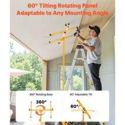 VEVOR 11ft Drywall Lift, Heavy-Duty 150 lbs Sheetrock Hoist with Adjustable Telescoping Arm, Lockable Wheels, Drywall Lifter Panel Jack Hoist Tools Ideal for Ceiling & Wall Installation (Red)
