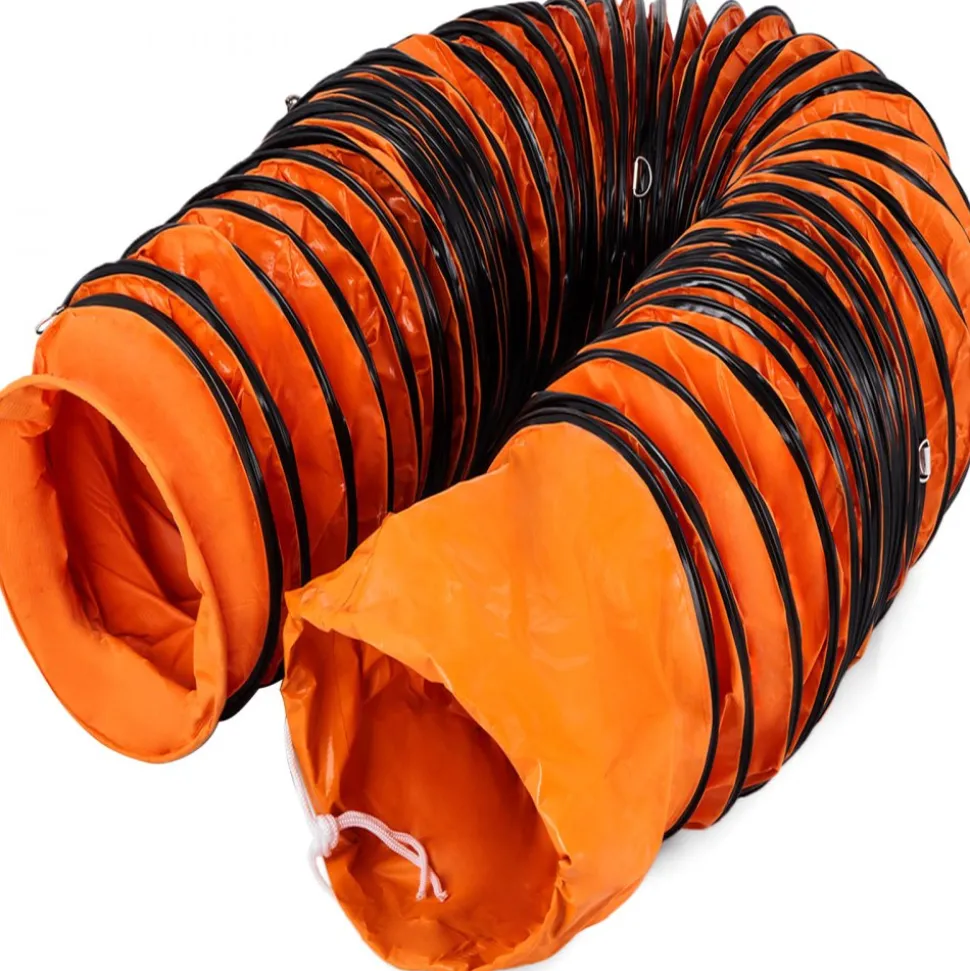 VEVOR 25ft Ducting Hose, PVC Flexible Duct Hosing with S Hook & Steel Support for 8inch Utility Blower