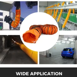 VEVOR 25ft Ducting Hose, PVC Flexible Duct Hosing with S Hook & Steel Support for 8inch Utility Blower
