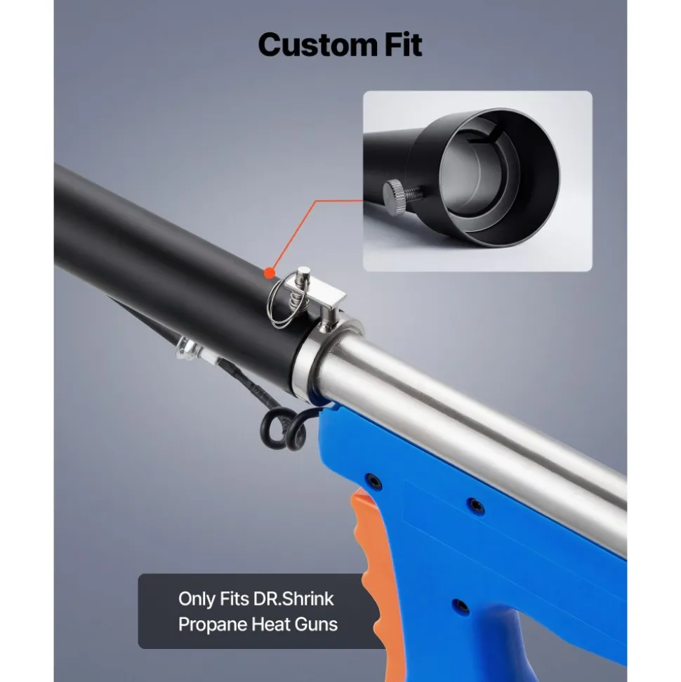 VEVOR 3FT Extension Pole for Heat Gun, Only Compatible with DR.Shrink Propane Heat Guns, Extended Reach Rod for Fast Heat-Shrink Wrapping, Combustor Head Included