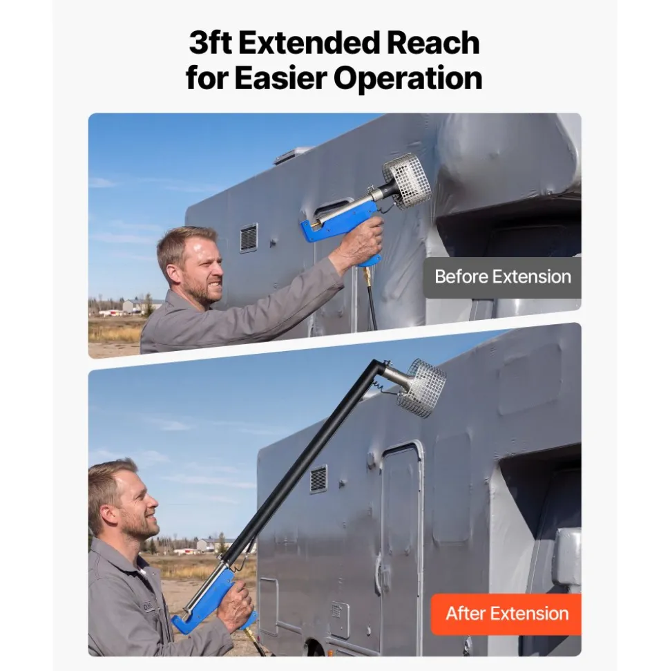 VEVOR 3FT Extension Pole for Heat Gun, Only Compatible with DR.Shrink Propane Heat Guns, Extended Reach Rod for Fast Heat-Shrink Wrapping, Combustor Head Included