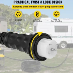 VEVOR 15FT Generator Power Cord 50-Amp 125/250-volt 14-50P to CS6364 Locking Connector