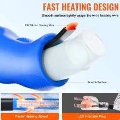 VEVOR 100ft Heated Water Hose for RV, Heated Drinking Water Hose with Corrugated Cover Antifreeze to -45°F, Automatic Self-regulating, 5/8" I.D. with 3/4" GHT Adapter, Lead and BPA Free