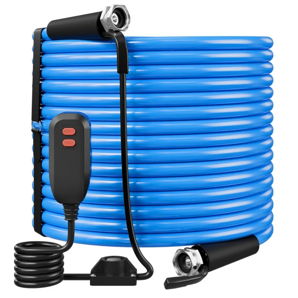 VEVOR 100FT Heated Water Hose for RV -45°F Anti Freeze Drinking Water Hose, 1/2" ID, Smooth Surface, with Leakage Protection GFCI, Built-in Thermostat, Freeze & Leak-Proof, Lead and BPA Free for RVs
