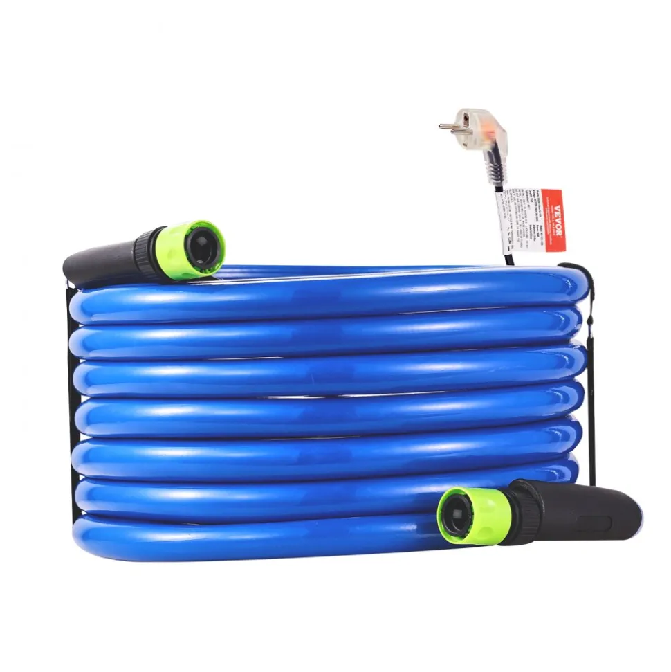 VEVOR 15FT Heated Water Hose for RV Antifreeze to -45°F Drinking Water Hose, 1/2" ID, Smooth Surface, Built-in Thermostat, Freeze & Leak-Proof, Lead and BPA Free, Fast Heating for RV Camping Garden