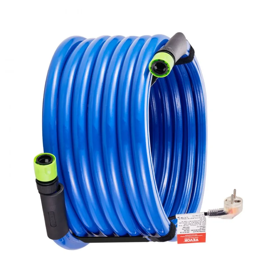 VEVOR 15FT Heated Water Hose for RV Antifreeze to -45°F Drinking Water Hose, 1/2" ID, Smooth Surface, Built-in Thermostat, Freeze & Leak-Proof, Lead and BPA Free, Fast Heating for RV Camping Garden
