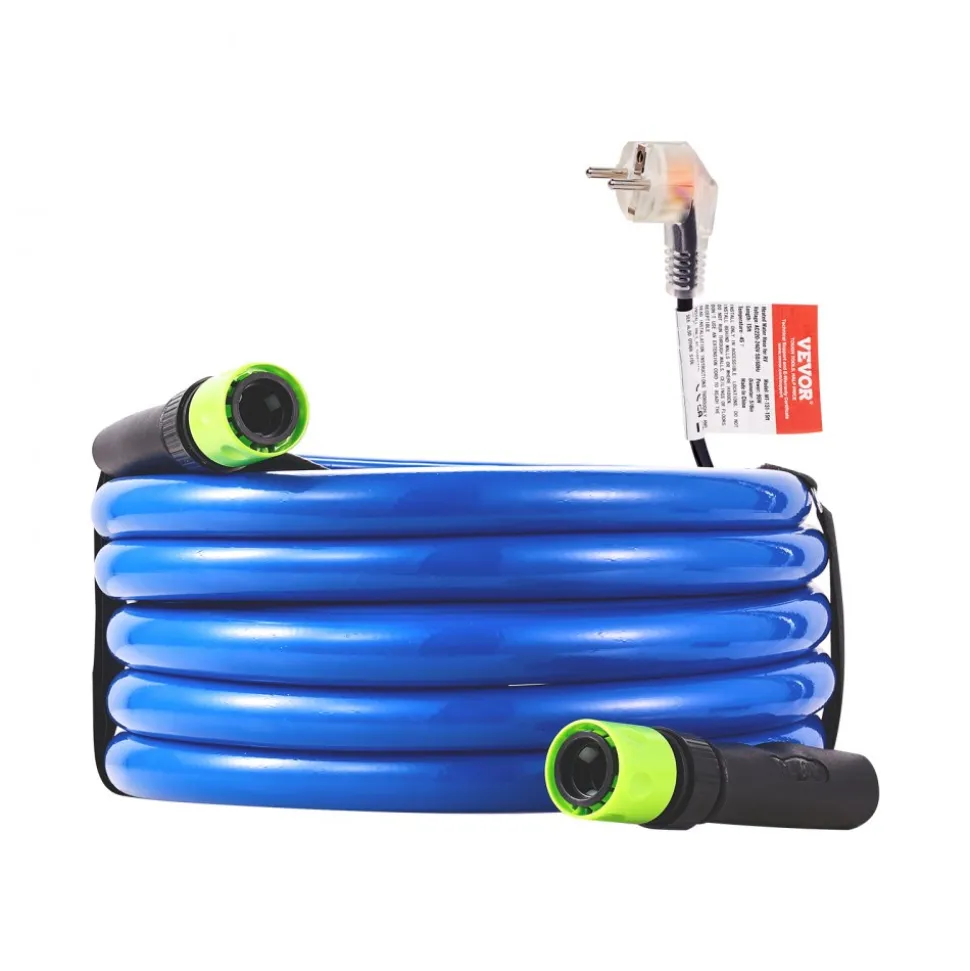 VEVOR 30ft Heated Water Hose for RV, Heated Drinking Water Hose with Corrugated Cover Antifreeze to -45°F, Automatic Self-regulating, 5/8" I.D. with 3/4" GHT Adapter, Lead and BPA Free