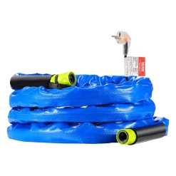 VEVOR 15ft Heated Water Hose for RV, Heated Drinking Water Hose with Corrugated Cover Antifreeze to -45°F, Automatic Self-regulating, 5/8