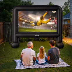 VEVOR 16FT Inflatable Movie Screen, Inflatable Projector Screen with Portable Storage Bag, 16:9 Easy Set Up Movie Projection for Outdoor Backyard, Home Theater, Theme Party