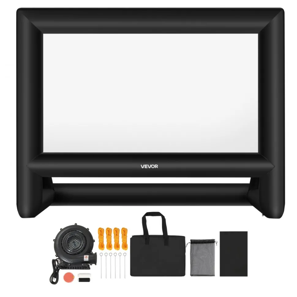 VEVOR 20FT Inflatable Movie Screen, Inflatable Projector Screen with Portable Storage Bag, 16:9 Easy Set Up Movie Projection for Outdoor Backyard, Home Theater, Theme Party