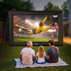 VEVOR 20FT Inflatable Projector Screen, Inflatable Movie Screen Outdoor with 250W Air Blower Projector Screen Oxford Fabric Material Blow Up Screen for Outdoor Backyard, Home Theater, Theme Party