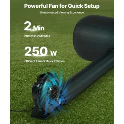 VEVOR 20FT Inflatable Projector Screen, Inflatable Movie Screen Outdoor with 250W Air Blower Projector Screen Oxford Fabric Material Blow Up Screen for Outdoor Backyard, Home Theater, Theme Party