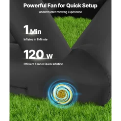 VEVOR 14FT Inflatable Projector Screen, Inflatable Movie Screen Outdoor with 120W Air Blower Projector Screen Oxford Fabric Material Blow Up Screen for Outdoor Backyard, Home Theater, Theme Party