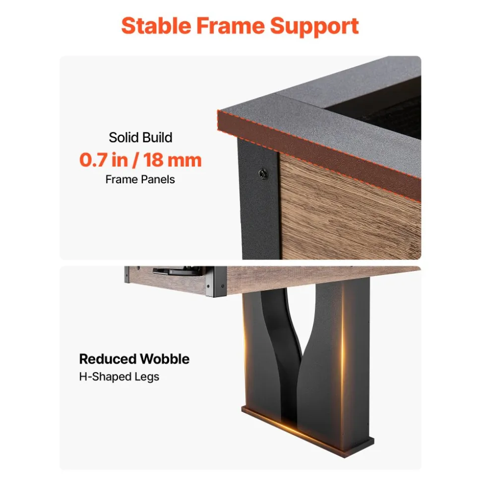 VEVOR 9 ft LED Shuffleboard Table, 2 in 1 Shuffleboard and Bowling Combo Set, Shuffle Board with Light‑Up Rails, Scratch-Resistant Playfield, 8 Pucks, Bowling Set, Wax, Brush, for Family Game Room
