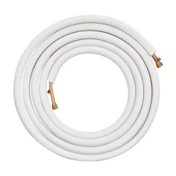 VEVOR 100ft Mini Split Line Set, 1/4” & 1/2” OD AC Copper Tubing Pipe, 3/8 White PE Thickened Insulated Coil with Flared Nuts, Strapping Tapes, for Mini Split Air Conditioner HVAC or Heat Pump System