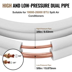 VEVOR 25FT Mini Split Line Set, 1/4