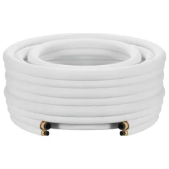 VEVOR 50ft Mini Split Line Set, 1/4” & 3/8” OD AC Copper Tubing Pipe, 3/8 White PE Thickened Insulated Coil with Flared Nuts, Rich Fittings, for Mini Split Air Conditioner HVAC or Heat Pump System