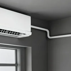 VEVOR 50ft Mini Split Line Set, 1/4” & 3/8” OD AC Copper Tubing Pipe, 3/8 White PE Thickened Insulated Coil with Flared Nuts, Rich Fittings, for Mini Split Air Conditioner HVAC or Heat Pump System