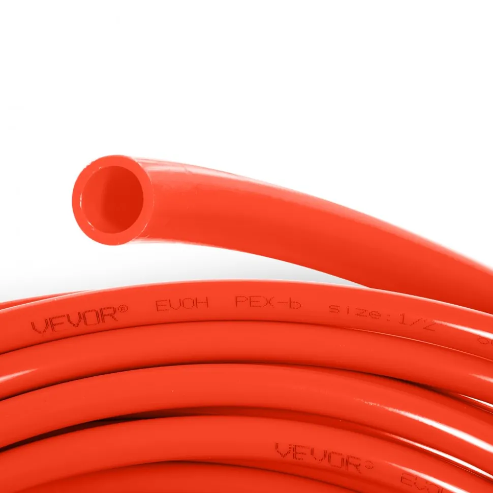 VEVOR 1000Ft PEX Tubing Pipe 1/2" PEX Tubing Oxygen Barrier Radiant Floor PEX Pipe Radiant Heat Floor Heating Plumbing Cold and Hot Water Tubing