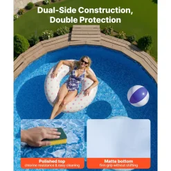 VEVOR 18ft Pool Liner, Round Overlap Swimming Pool Liner for 52 in Wall Height, Premium Vinyl, Easy Install with Leak-Proof Patches, Designed for Steel Sided Above-Ground,Outdoor, Boulder Swirl