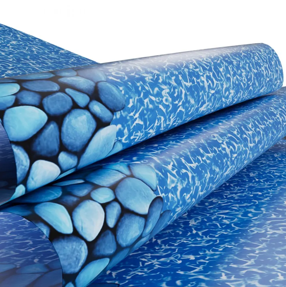 VEVOR 18ft Pool Liner, Round Overlap Swimming Pool Liner for 52 in Wall Height, Premium Vinyl, Easy Install with Leak-Proof Patches, Designed for Steel Sided Above-Ground,Outdoor, Boulder Swirl