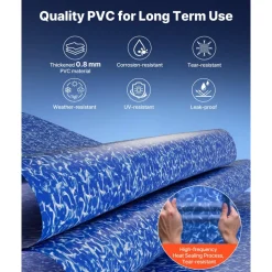 VEVOR 8ft Pool Liner, Round Overlap Swimming Pool Liner for 27.5 in Wall Height, Heavy Gauge Vinyl, Easy Install with Leak-Proof Patches, Designed for Steel Sided Above-Ground,Outdoor, Crystal