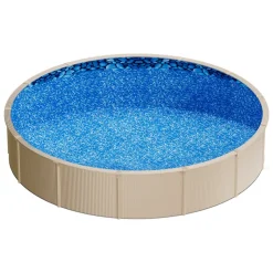 VEVOR 24ft Pool Liner, Round UniBead Swimming Pool Liner for 52 in Wall Height, Premium Vinyl, Easy Install with Leak-Proof Patches, Designed for Steel Sided Above-Ground,Outdoor, Boulder Swirl