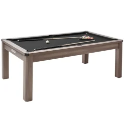 VEVOR 7ft Pool Table Combo Set, 3-in-1 Multi Game Billiards Tables with Dining Top and Ping Pong, 2 Benches for Storage and Accessories, Includes Ball Cue Rack Chalk Brush, for Family Recreation Room