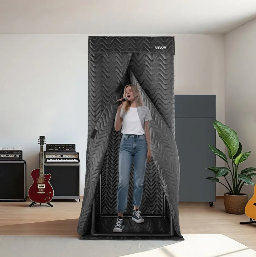 VEVOR 6.56 ft Portable Vocal Booth Recording Booth with Travel Bag for Voiceovers