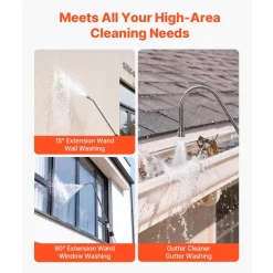 VEVOR 25 FT Pressure Washer Telescoping Wand, with Power Washer Extension Wands & High Pressure Hose, Brush Head, 7 Nozzles, Hose Adapter, Upgrade Support Belt, Storage Bag, 4000 PSI for High Cleaning