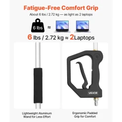 VEVOR 9 FT Pressure Washer Telescoping Wand, 3-Section with Power Washer Extension Wands, 7 Nozzles, Hose Adapter, Support Belt, Storage Bag, 4000 PSI Telescopic Gutter Cleaner for High Cleaning