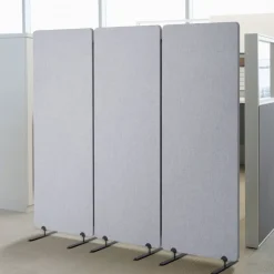 VEVOR 2FT Room Divider, 3 Panel PET Polyester Soundproof Room Screen, Folding Privacy Divider Portable Partition Divider for Room Separation, Freestanding Room Partitions for Office Study, Grey