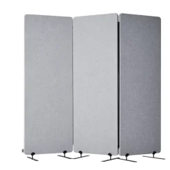 VEVOR 2FT Room Divider, 3 Panel PET Polyester Soundproof Room Screen, Folding Privacy Divider Portable Partition Divider for Room Separation, Freestanding Room Partitions for Office Study, Grey