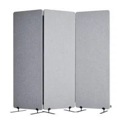 VEVOR 2FT Room Divider, 3 Panel PET Polyester Soundproof Room Screen, Folding Privacy Divider Portable Partition Divider for Room Separation, Freestanding Room Partitions for Office Study, Grey
