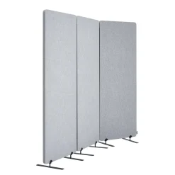 VEVOR 2FT Room Divider, 3 Panel PET Polyester Soundproof Room Screen, Folding Privacy Divider Portable Partition Divider for Room Separation, Freestanding Room Partitions for Office Study, Grey