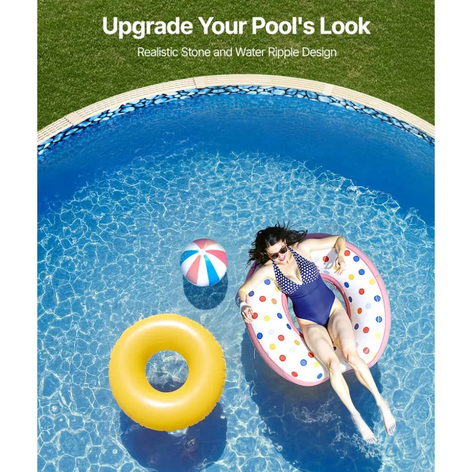 VEVOR 18-ft Round Above Ground Pool Liner, Unibead Pool Liners, Standard Gauge, 52inch Wall Height, Designed for Steel Sided Above-Ground Swimming Pools