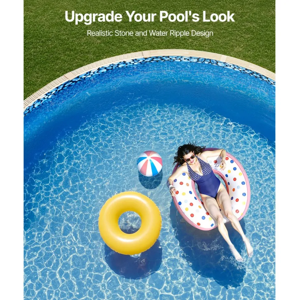 VEVOR 24-ft Round Above Ground Pool Liner, Unibead Pool Liners, Standard Gauge, 52inch Wall Height, Designed for Steel Sided Above-Ground Swimming Pools