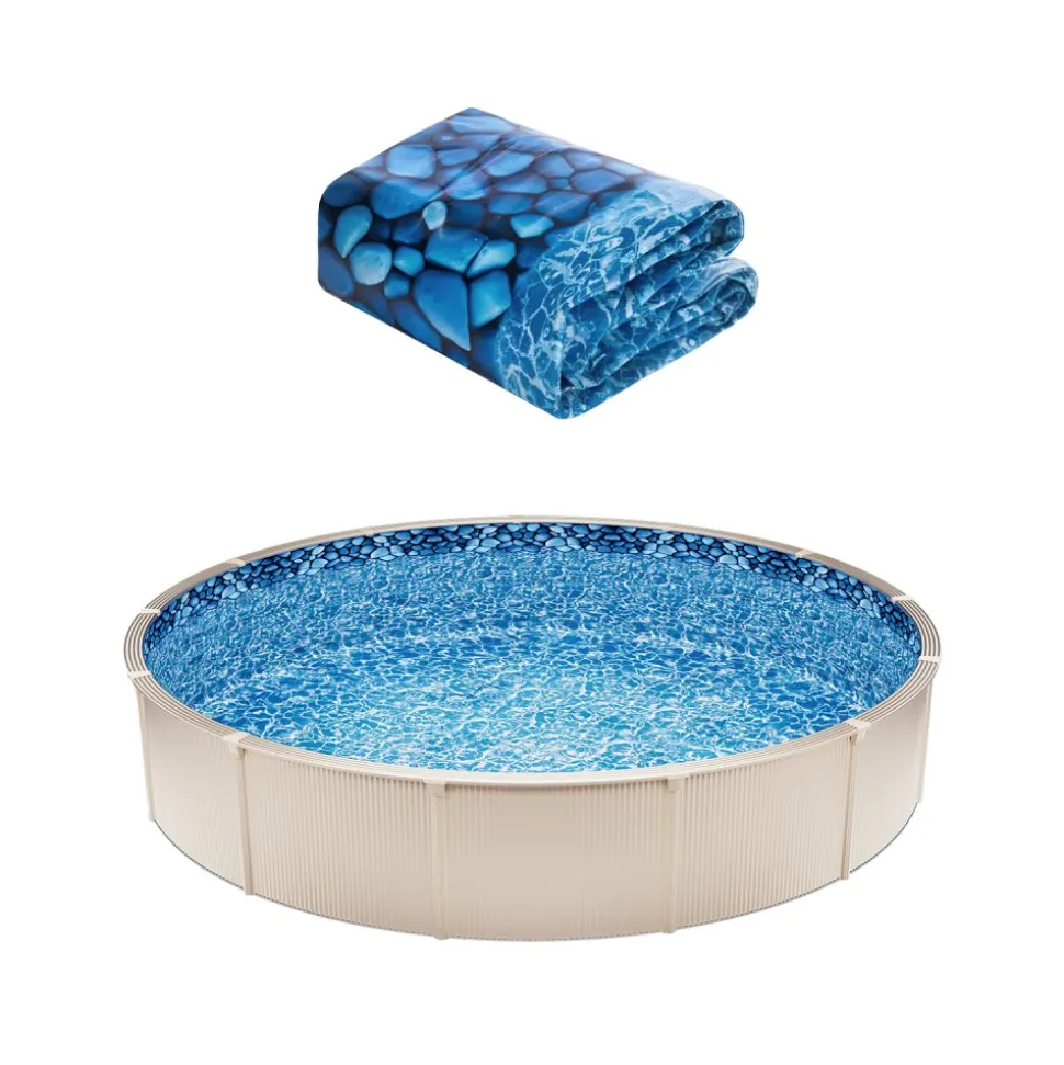 VEVOR 24-ft Round Above Ground Pool Liner, Unibead Pool Liners, Standard Gauge, 52inch Wall Height, Designed for Steel Sided Above-Ground Swimming Pools