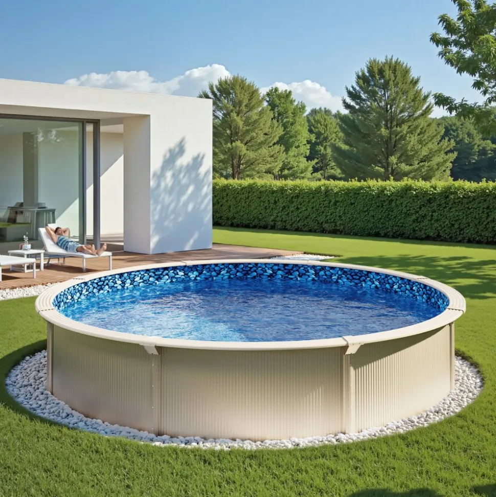 VEVOR 24-ft Round Above Ground Pool Liner, Overlap Pool Liners, Standard Gauge Vinyl, 48-to-54inch Wall Height, Designed for Steel Sided Above-Ground Swimming Pools