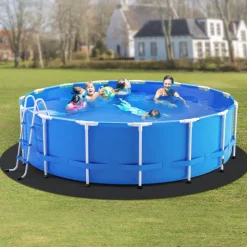 VEVOR 15ft Round Pool Liner Pad, Pool Liner Pad for Above Ground Swimming Pools, Extra-Thick Pool Mat, Prevents Punctures, Recycled Geotextile Material Underlayment Pad, Extend Liner Life