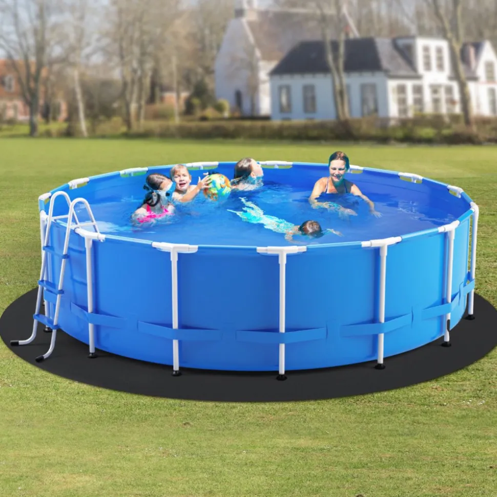 VEVOR 15ft Round Pool Liner Pad, Pool Liner Pad for Above Ground Swimming Pools, Extra-Thick Pool Mat, Prevents Punctures, Recycled Geotextile Material Underlayment Pad, Extend Liner Life