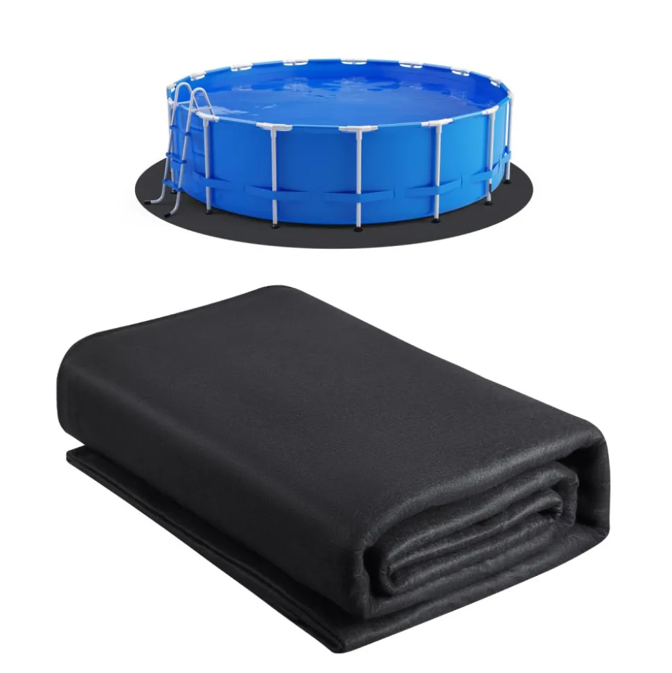 VEVOR 15ft Round Pool Liner Pad, Pool Liner Pad for Above Ground Swimming Pools, Extra-Thick Pool Mat, Prevents Punctures, Recycled Geotextile Material Underlayment Pad, Extend Liner Life