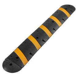 VEVOR 6FT Rubber Speed Bump, 2 Channel, Heavy Duty Traffic Speed Hump, 22000 lbs/axle Load Capacity, 72 in Cable Protector Ramp with Expansion Screws, for Asphalt Concrete Gravel Driveway Road, 1 Pack