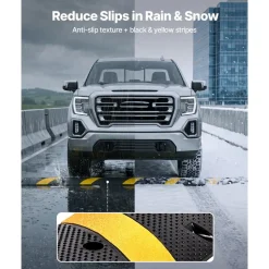 VEVOR 6FT Rubber Speed Bump, 2 Channel, Heavy Duty Traffic Speed Hump, 22000 lbs/axle Load Capacity, 72 in Cable Protector Ramp with Expansion Screws, for Asphalt Concrete Gravel Driveway Road, 1 Pack