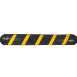 VEVOR 6FT Rubber Speed Bump, 2 Channel, Heavy Duty Traffic Speed Hump, 22000 lbs/axle Load Capacity, 72 in Cable Protector Ramp with Expansion Screws, for Asphalt Concrete Gravel Driveway Road, 1 Pack