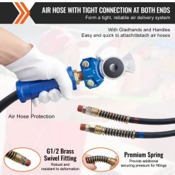 VEVOR 12FT Semi Truck Air Lines Kit with 2PCS Glad Hands, 3-in-1 Air Hoses & 7 Way ABS Electric Power Line, with 2PCS Gladhand Handles, 4PCS Seals and Tender Spring Kit for Semi Truck Trailer Tractor
